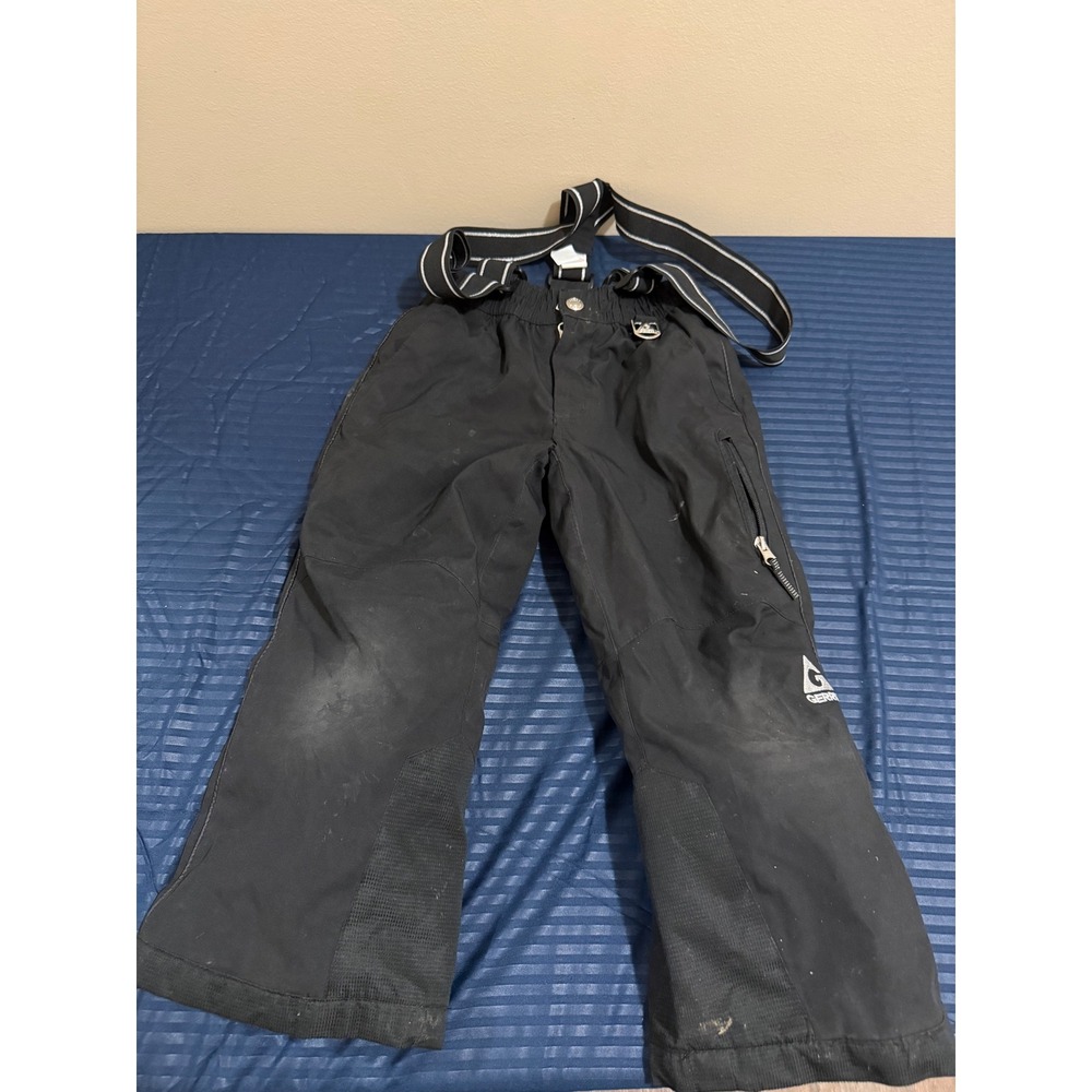 Gerry Kids Black Insulated Snow Pants with Suspenders Size XS 5/6 Ski Sledding